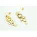 Fashion uncut zircon Polki stone wedding jewelry Pendant earring Gold Plated